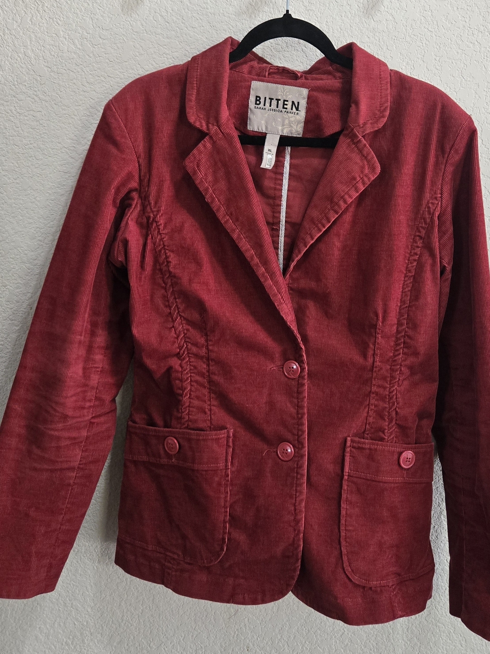 Bitten by Sarah Jessica Parker Deep Red Corduroy Blazer